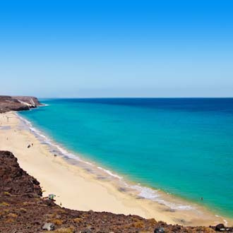 Kust met strand en zee Costa Calma, Fuerteventura